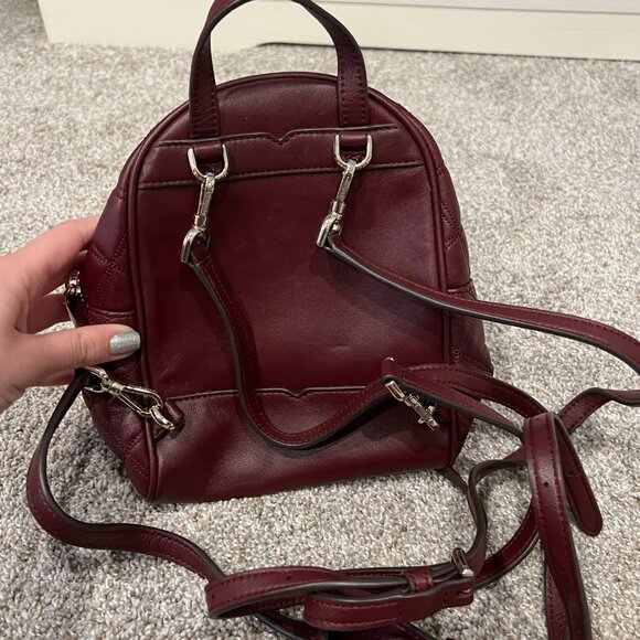 Kate Spade Natalia Mini Convertible Cherrywood Quilted Leather Cherry Red